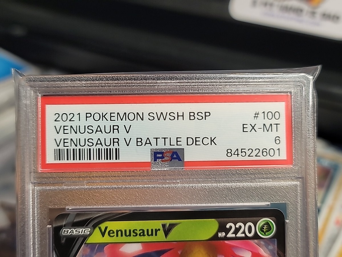 PSA 6 EX-MT VENUSAUR V #SWSH100 VENUSAUR V BATTLE DECK 2021 POKEMON TCG