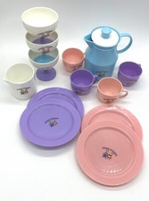 Vintage Winner Kiddie Kitchen Doll Play Plastic Tea Cup Plates Pitcher Lot 13