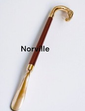 Antique Shoe Horn Solid Brass Elephant Handle Vintage Shoe Horn