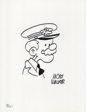 MORT WALKER AUTHENTIC HAND SIGNED 8x11 DRAWING     GENERAL   BEETLE BAILEY   JSA