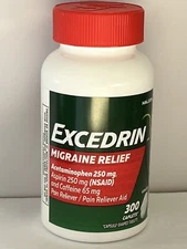 EXCEDRIN MIGRAINE Pain Reliever Aspirin Acetaminophen Caffeine, 300 Caplets