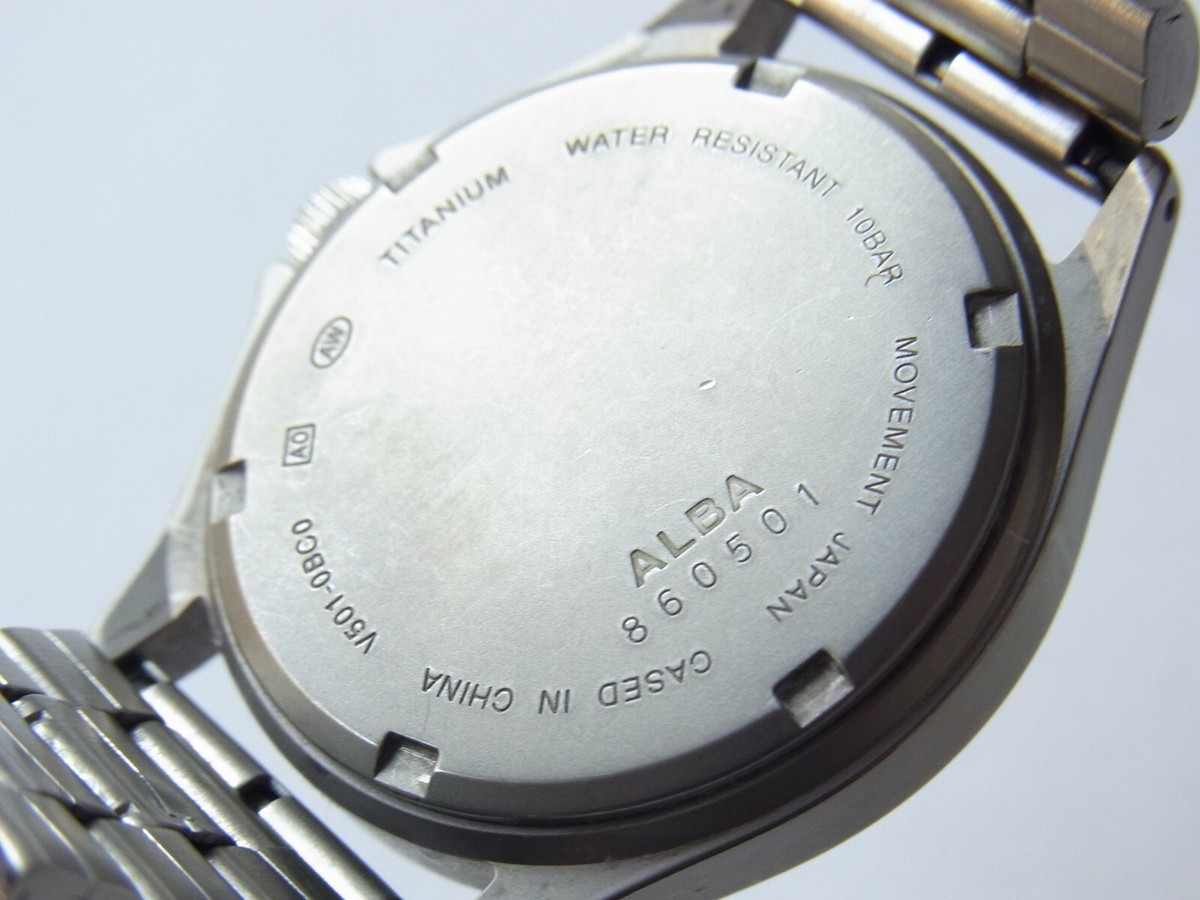 SEIKO ALBA TITANIUM V501-0BC0 0 BAR WATER RESIST MEN'S WATCH