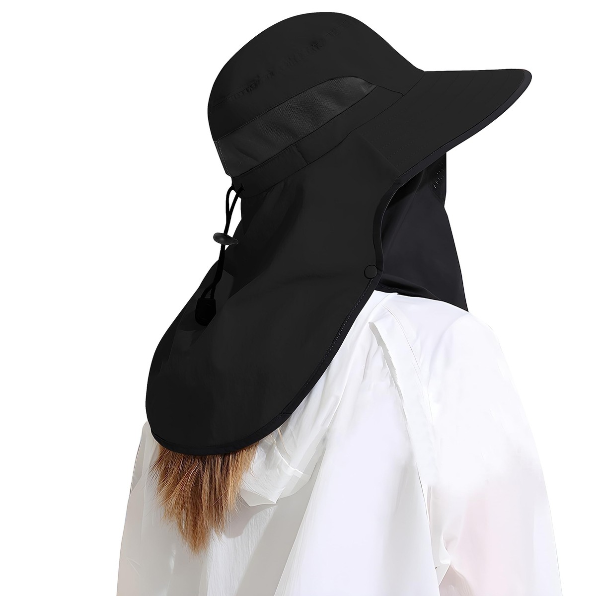 UPF 50+ Sun Hat With Detachable Neck Flap - Adjustable Fishing Hat For Men & Women, Outdoor UV Protection-828860