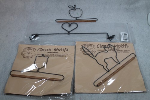 Classic Motifs Hanging Decorative Craft Holder Lot Cat Heart Apple 6 and 11 inch