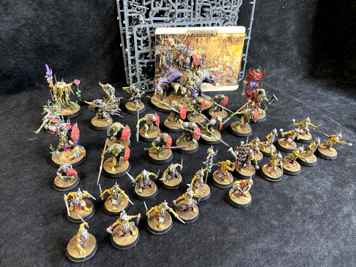 Warhammer AOS Dominion Painted Kruleboyz, w/ cards bits weighted