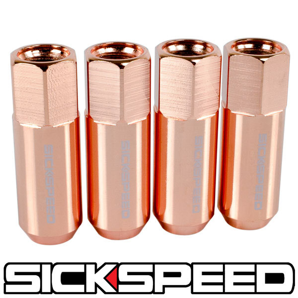 SICKSPEED Red Spike Lug Nuts – 4 Pack, 12x1.5 Thread, 5.5 Inch Long, Locking Set