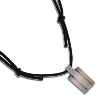 CEM Kette Herren Unisex Schmuck Edelstahl Collier Leder Textil