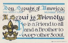 1913 Boy Scout Ley 'Un Scout Es Amistoso' Postal Vintage COPIA