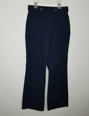 Girls Arrow Pants Chino Size 8 Regular Navy Blue Pockets Buttons