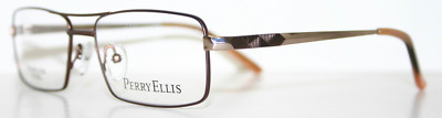 PERRY ELLIS 281 BROWN New Double Bridge Optical Eyeglass Frame For Men