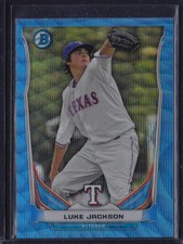 2014 BOWMAN CHROME BLUE WAVE REFRACTOR PARALLEL LUKE JACKSON #BCP18 RANGERS
