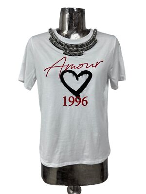 RIVER ISLAND T-Shirt NEW AMOUR Neck Trim Womens Top