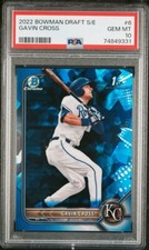 2022 Bowman Chrome 1st Sapphire GAVIN CROSS PSA 10 Gem Mint Royals