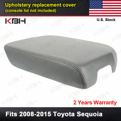 Leather Center Console Armrest Lid Box Cover For Toyota Tundra 2007-2013 Black E - Foto 2