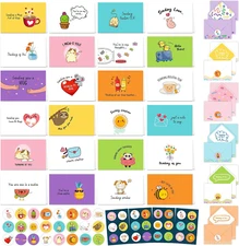 24 Pack Assorted 6X4In Funny Thinking of You Cards with Envelopes and Stickers, 