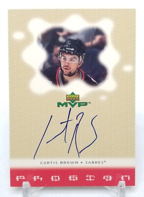 2000-01 Upper Deck MVP CURTIS BROWN Prosign On Card Auto Buffalo Sabres #CB NHL