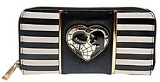 Nightmare Before Christmas Jack  Sally Metal Badge Zip Around Clutch Wallet