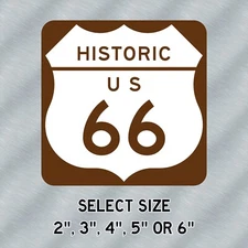 Historic US Route 66 Decal High Quality Choose from 2", 3", 4", 5" or 6" Sizes