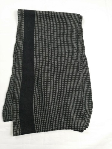 Calvin Klein Grey &Black Wool Knitted Shawl Scarf 140cmx30cm - Picture 7 of 10