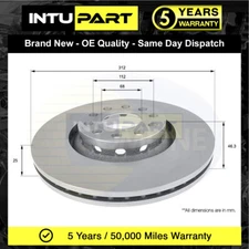 Fits Audi A4 1996-2009 VW Passat 1996-2005 Intupart Front Brake Disc #1