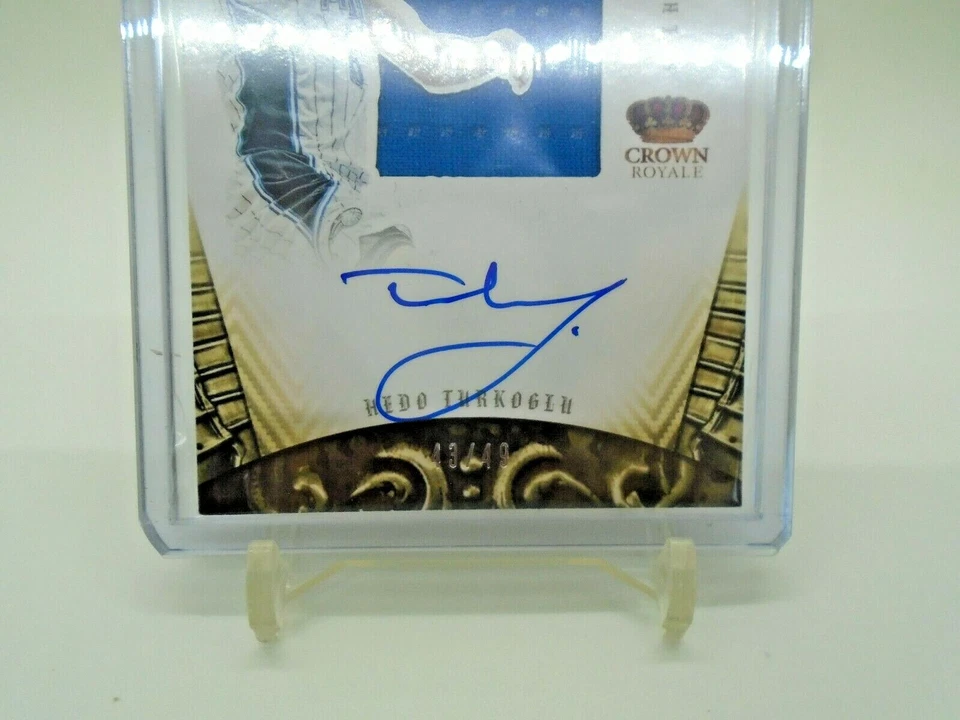 2013 PANINI CROWN ROYALE HEDO TURKOGLU JUMBO RELIC JERSEY PATCH ON CARD AUTO /49 - Image 2 of 3