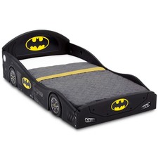 Batman Batmobile Car Sleep and Play Toddler Bed with Attached Guardrails by Delt