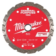 Milwaukee Diamond Max 6 Inch Turbo Rim Diamond Blade For Masonry