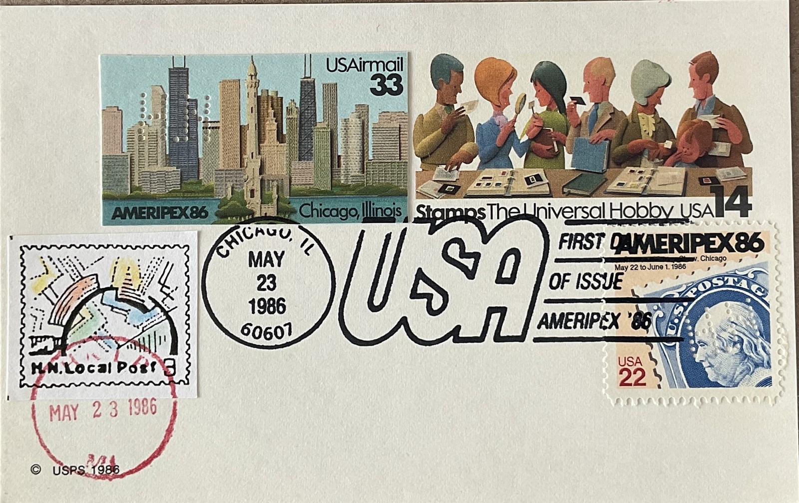  Hideaki Nakano UX116 Stamp Collecting Postal Card with Ameripex 86 Stamp