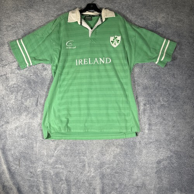 #ad #ad Live for Rugby Ireland Green Polo Shirt Jersey Size Large Collared Heavyweight $27.89
