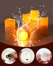 12 Pc Flameless LED Candles with Remote  Timer, Outdoor Waterproof, Flickeri...
