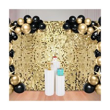 48 Pcs Light Gold Shimmer Wall Backdrop Panels for Birthday Decorations, 8x6 ...