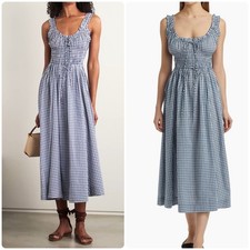 NWT Doen Emmaretta Dress in Gingham Blue Medium