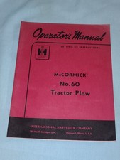 IH International Harvester McCormick Deering No 60 Tractor Plow Operators Manual