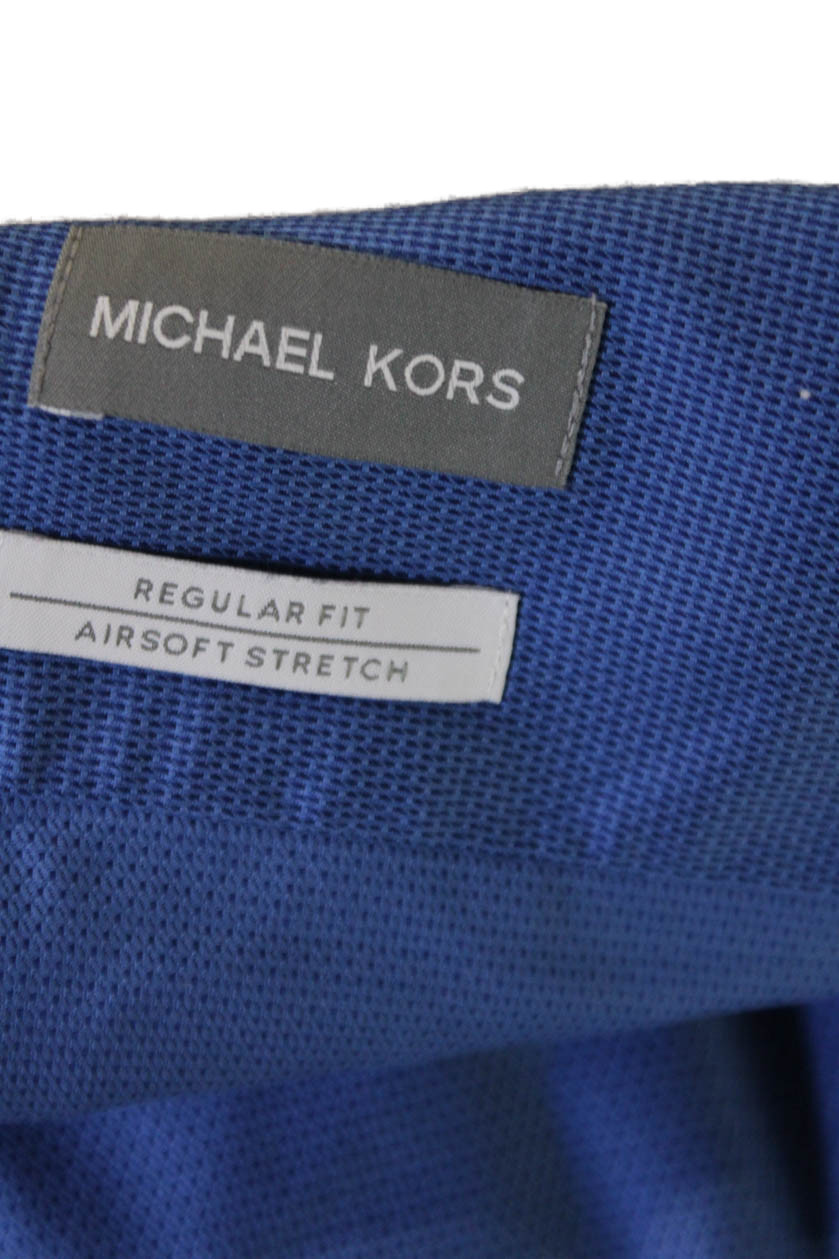 Michael Kors Mens Regular Fit Button Down Dress Shirt Blue Cotton Size 16.5 34/3 thumbnail 6