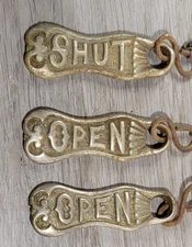 Fireplace Furnace Pull Chain Medallion 1890s Damper Flue 2 Sided Open Shut