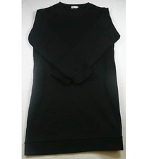 Miselon Black Sweatshirt Dress Long Sleeve Crew Neck Mini Size L