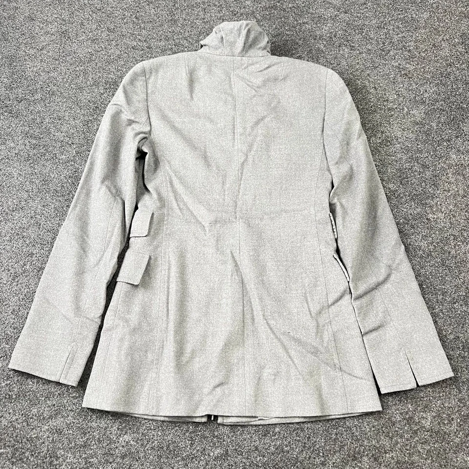 Chaqueta de Lana Ligera AKRIS Punto Cremallera Frontal Para Mujer Talla 2 Gris Foto 2 de 4