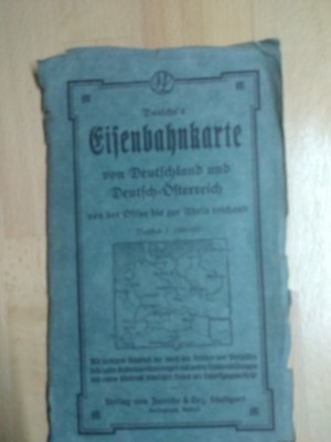 Paasche`s Original Eisenbahnkarte Deutsch Österreich