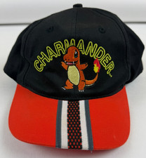 Vintage 90s Y2K Pok mon Charmander Fire Type Head Start Snapback Youth Hat     
