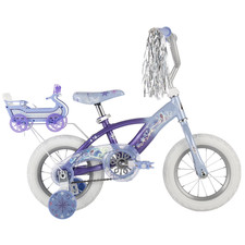 Image of Huffy 12" Disney Frozen Kids Bike Purple Girls Fits 37-42" w/ Training Wheels