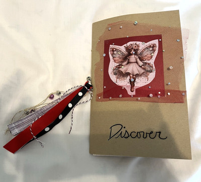 Junk Journal Fairy Discover, 6 X 9 '' Handmade Embellished Tassel, Tuck Spots