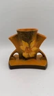 Vintage 1940’s Roseville Triple Vase  CLEMATIS Pattern 192-5” Pottery