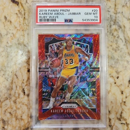 2019 Panini Prizm Ruby Wave Kareem Abdul-Jabbar #20 PSA 10 Gem Mint