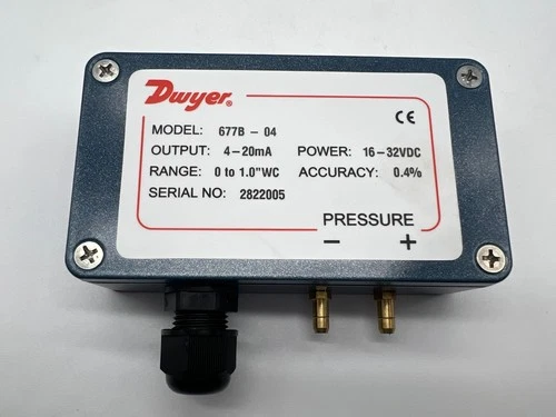 Dwyer 677B-04, Differential pressure transmitter, range 0-1" w.c.,New in box
