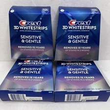 Bundle Of 4Crest 3D Whitestrips Sensitive & Gentle Erase 15yr of Stain 18 Strips