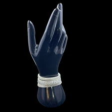 White Rhinestone Wrap Bracelet Chain Cuff Faux Suede NWOT Festival Glam Jewelry