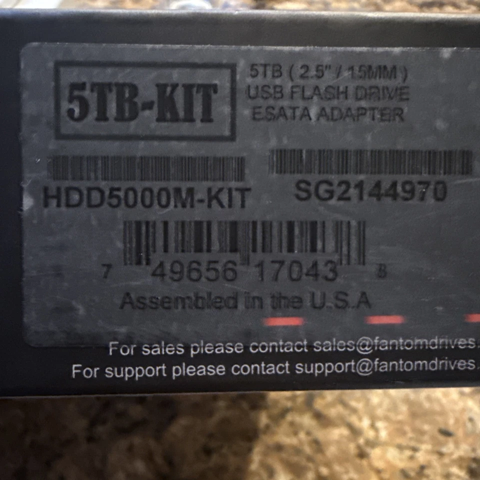 Fantom Drives 5TB Hard Drive Upgrade Kit USB Flash Drive ESATA Adapter - Image 4 of 4