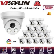 VIKYLIN Turret POE 24h Full Color Ethernet 8MP 4K IP CAMERA MIC Outdoor IP67 Lot