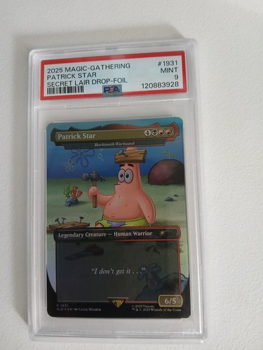 2025 MAGIC THE GATHERING SPONGEBOB SECRET LAIR DROP FOIL PSA 9 MINT PATRICK STAR