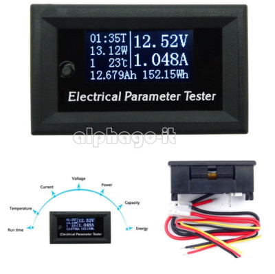 10A Multifunktion OLED Strom Voltmeter Thermometer Batterie Kapazität Tester